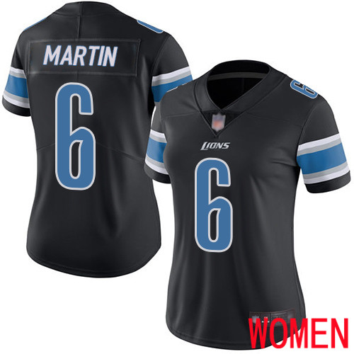 Detroit Lions Limited Black Women Sam Martin Jersey NFL Football 6 Rush Vapor Untouchable